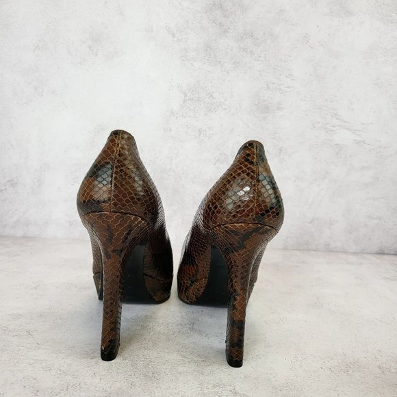 Yves‎ Saint Laurent Shoes Leather 7.5 Sandals Snakeskin Pump Snake YSL $2,507 - Picture 12 of 14